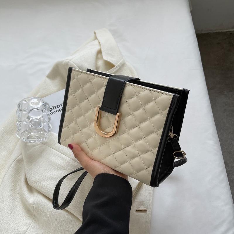 Túi Đeo Chéo Vai Thêu Đường Chỉ Hình Thoi Nhỏ Phong Cách Phương Tây Hàn Quốc Phổ Biến Thời Trang Cao Cấp Cho Nữ