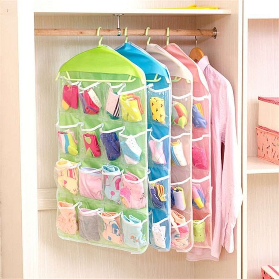 Túi vải treo tường 16 ngăn đựng vớ/đồ lót tiện lợi D8