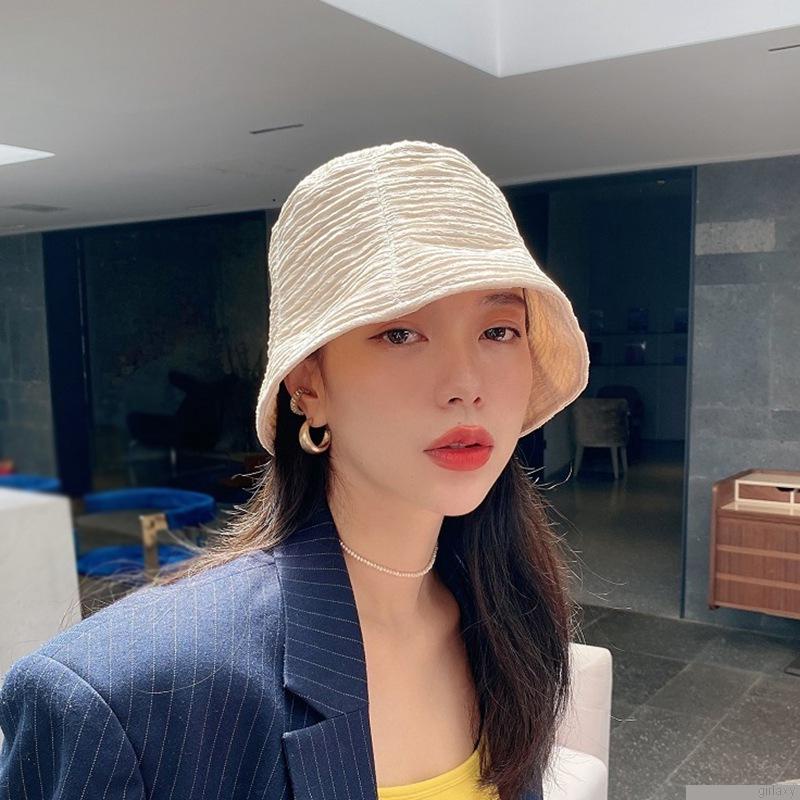 Mũ bucket màu trơn phong cách Hàn Quốc cổ điển thời trang