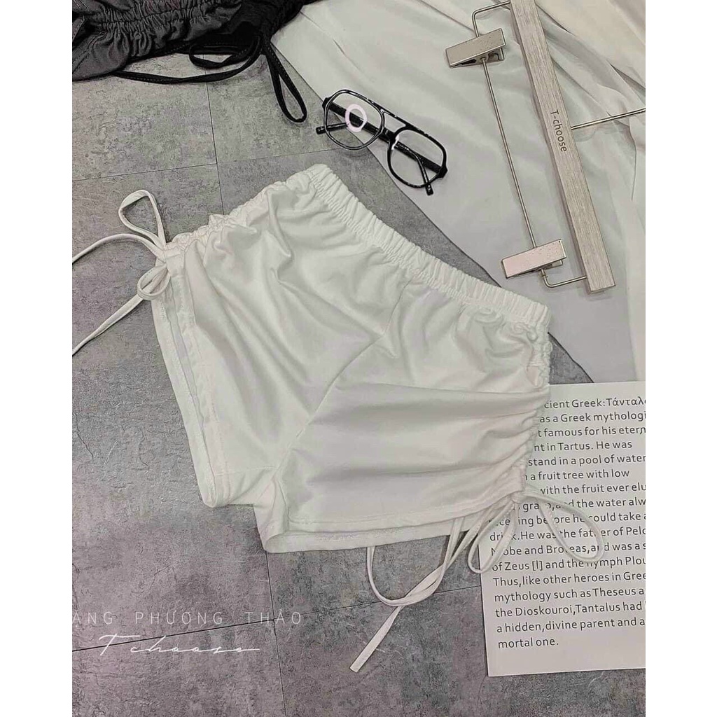 💃 Quần Short Nữ Dây Rút Hông Quần Đùi Nữ Cạp Chun Chất Cotton 2 Màu | BigBuy360 - bigbuy360.vn