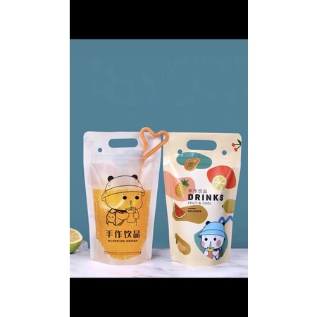 Túi zip đựng trà sữa, nước trái cây 480ml
