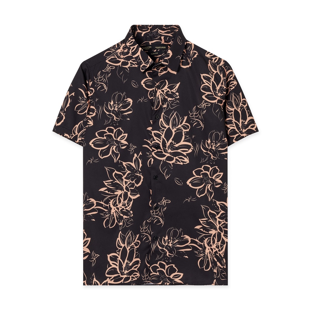 Áo sơ mi tay lỡ Galvin form rộng chất mát cộc tay đứng dáng unisex SMGV149-M6  - Leo Vatino