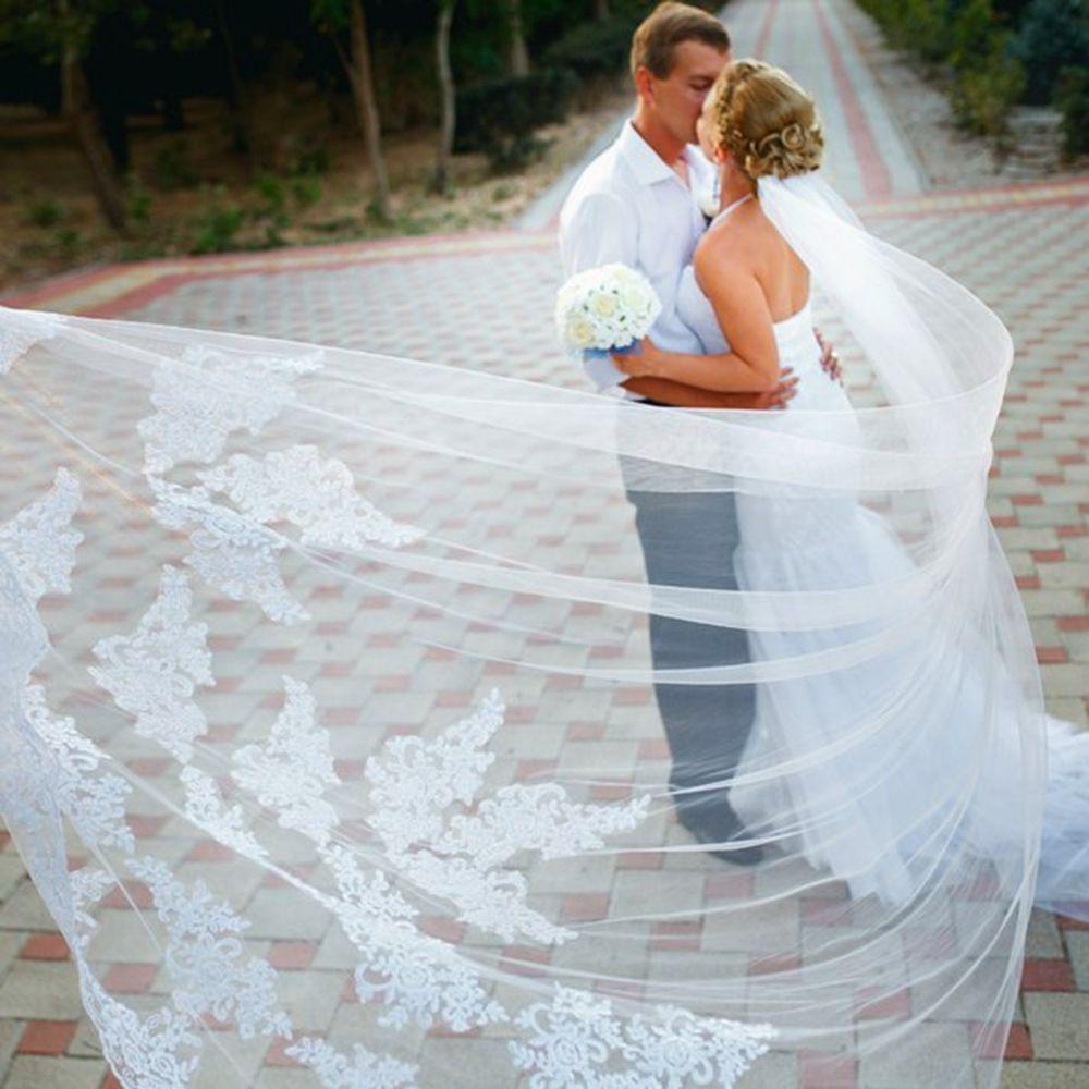 Mạng Che Mặt Dài 300cm Màu Trắng / Ngà Dùng Trang Trí Đám Cưới