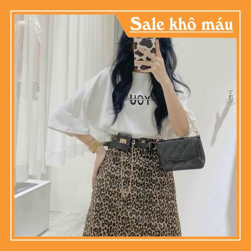 Sét chân váy da beo áo phông💖FREESHIP💖chân váy hoạ tiết mix áo phông cực xinh AD78 _Linhmit_store