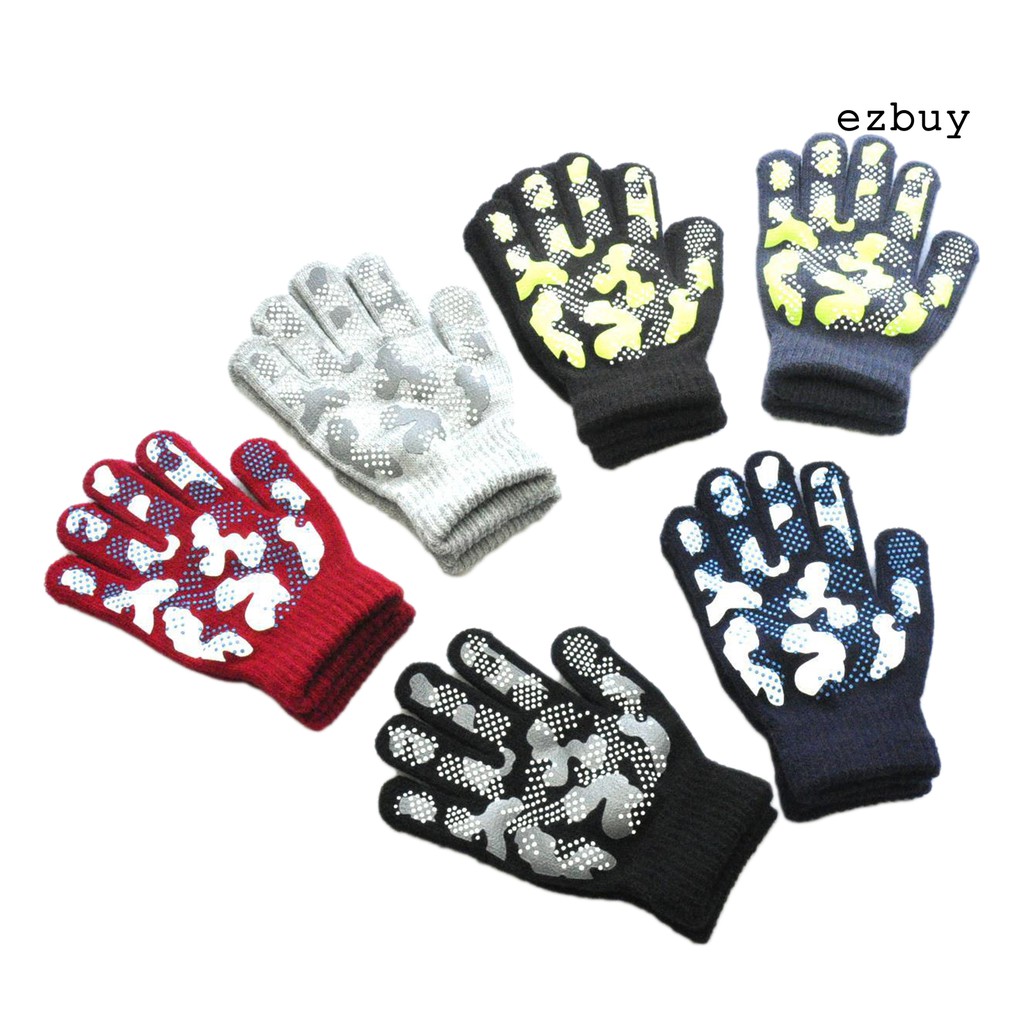 Găng tay thể thao dệt kim hoạ tiết lính chống trượt dành cho bé