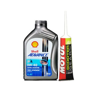 Combo Nhớt cao cấp cho xe tay ga đời mới Shell Ultra Scooter 4T 5W40 800L và hộp số Motul Gear Plus