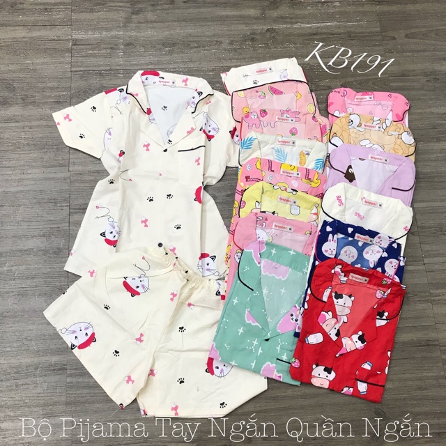 Bộ Pijama Tay Ngắn Quần Ngắn - Chất Kate Thái Siêu Đẹp | BigBuy360 - bigbuy360.vn