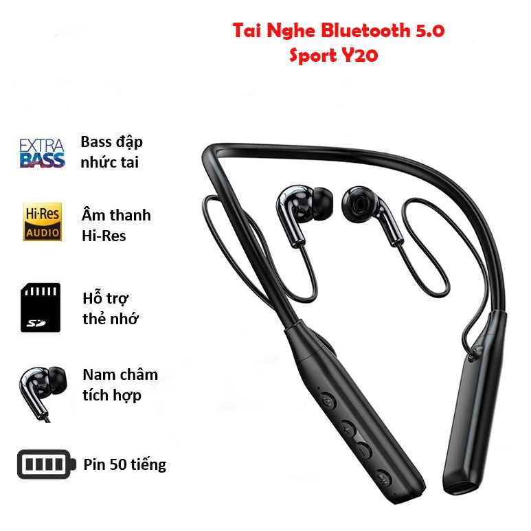 ❦▼[Pin Khủng] Tai nghe thể thao bluetooth In - Ear không dây đeo cổ Bass mạnh tương thích IP, Android