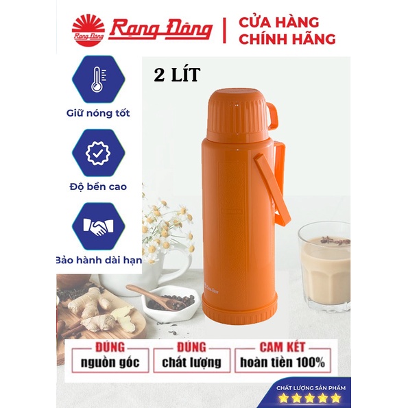 Phích nước Rạng Đông 2 lit , bình giữ nhiệt đựng nước nóng, Model: RD 2035 N5.