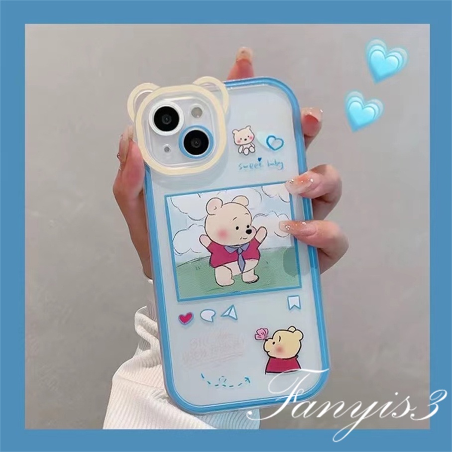Ốp Điện Thoại Mềm Trong Suốt Họa Tiết Winnie the Pooh Cho iPhone 14 13 12 11 Pro Max X XR Xs Max 8 7 6 6s Plus SE 2020