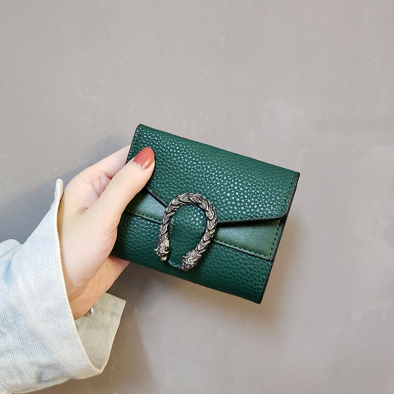 Wallete Ví thời trang nữ 2022 Âu Mỹ màu trơn nhỏ gọn