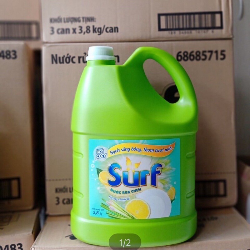 Nước Rửa Chén Surf Chai Chanh Xả 3.8Kg