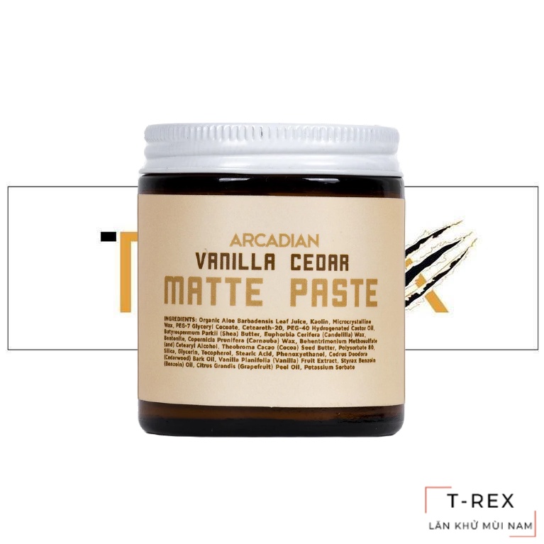 Sáp Vuốt Tóc Arcadian Matte Paste Vanilla Cedar Scent 115Gr