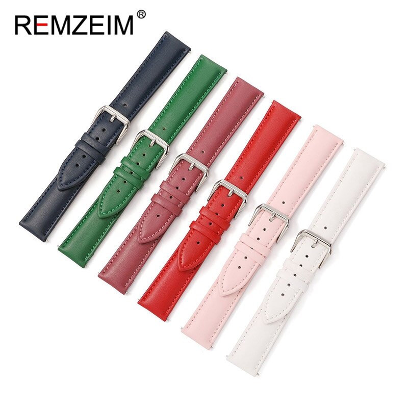 Genuine Leather Watchbands 12/14/24mm Watch Steel Pin buckle Band Strap High Quality Wrist Belt Bracelet