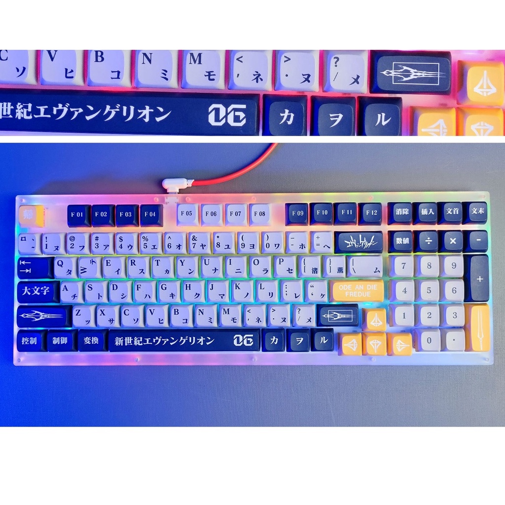 EVA số 6 Keycap 123 Phím nhỏ Trọn bộ Bàn phím cơ PBT Dye-thăng hoa Bàn phím cơ Keycap XDA Cấu hình Anime Keycap Keycap Cá nhân hóa