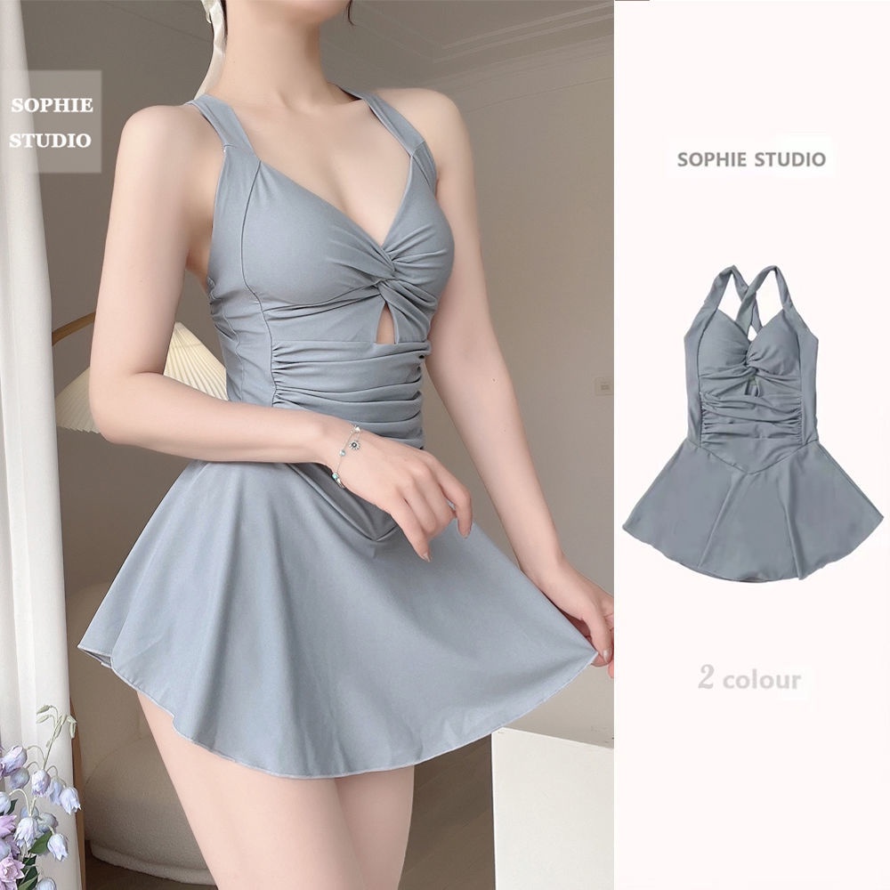 Bộ Đồ Bơi Một Mảnh Cổ Chữ v Ôm Dáng Che Bụng Quyến Rũ Cho Nữ