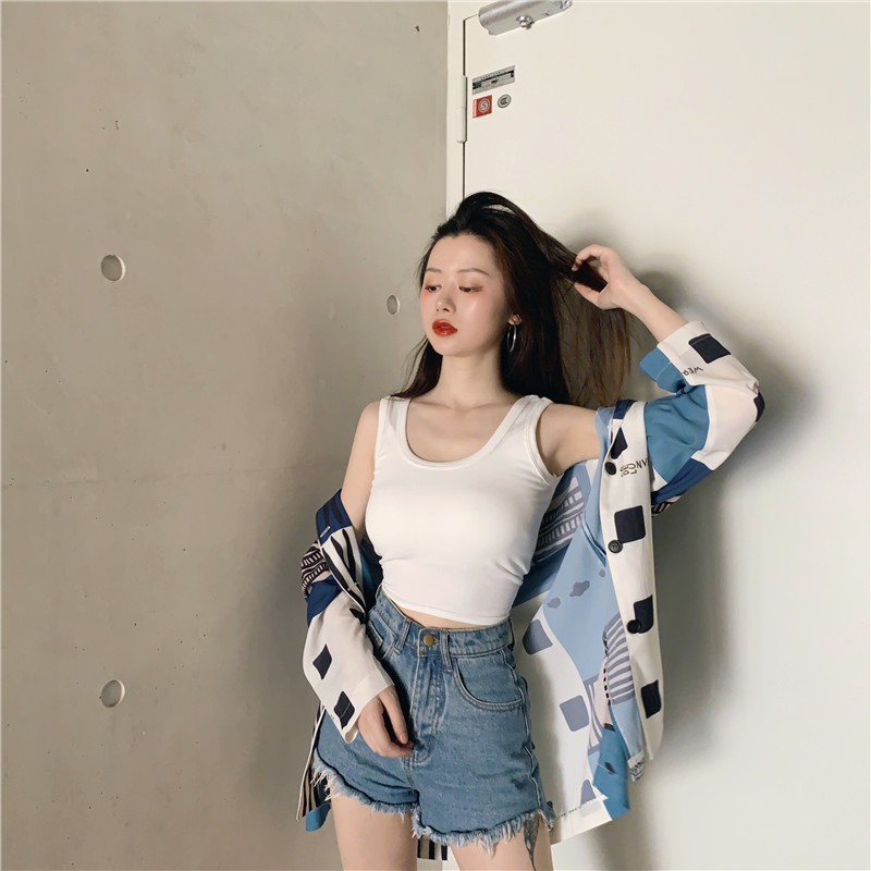 Áo ôm nữ, Áo sát nách nữ kết hợp áo khoác ngoài cá tính siêu đẹp