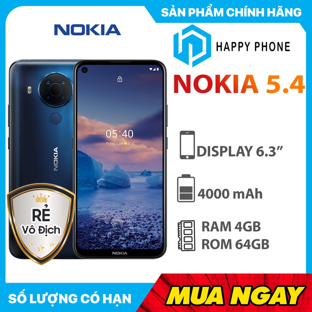 Điện Thoại Nokia 5.4 (4GB/128GB) - Hàng Chính Hãng, Mới 100%, Bảo hành 12 tháng | BigBuy360 - bigbuy360.vn