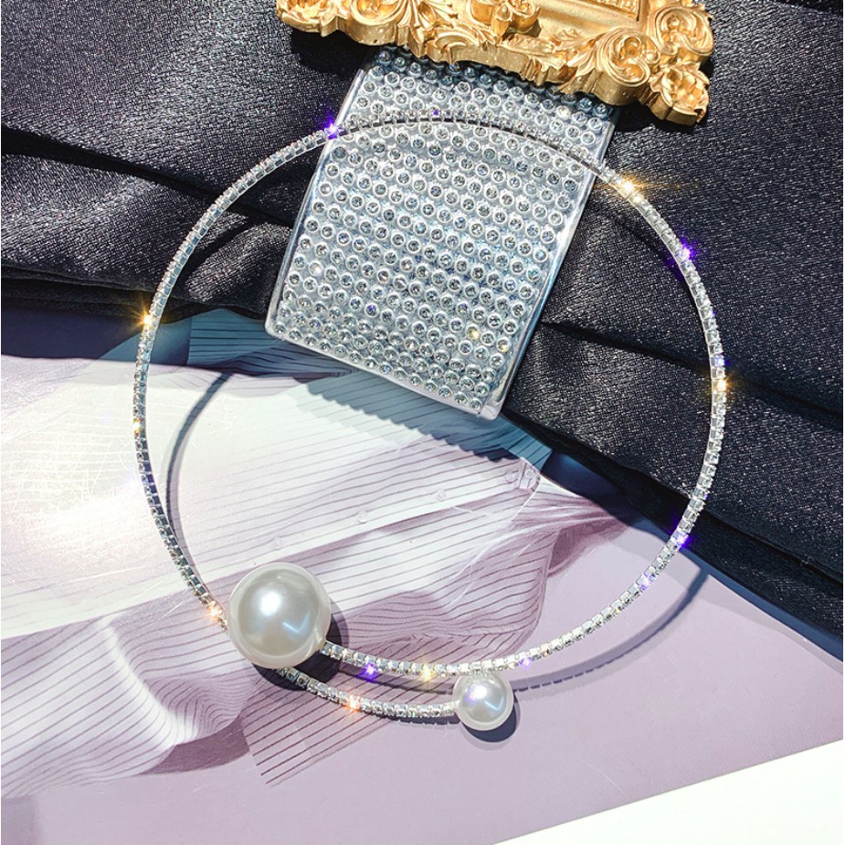 Vòng cổ nữ dạng kiềng đính đá cao cấp mẫu mới