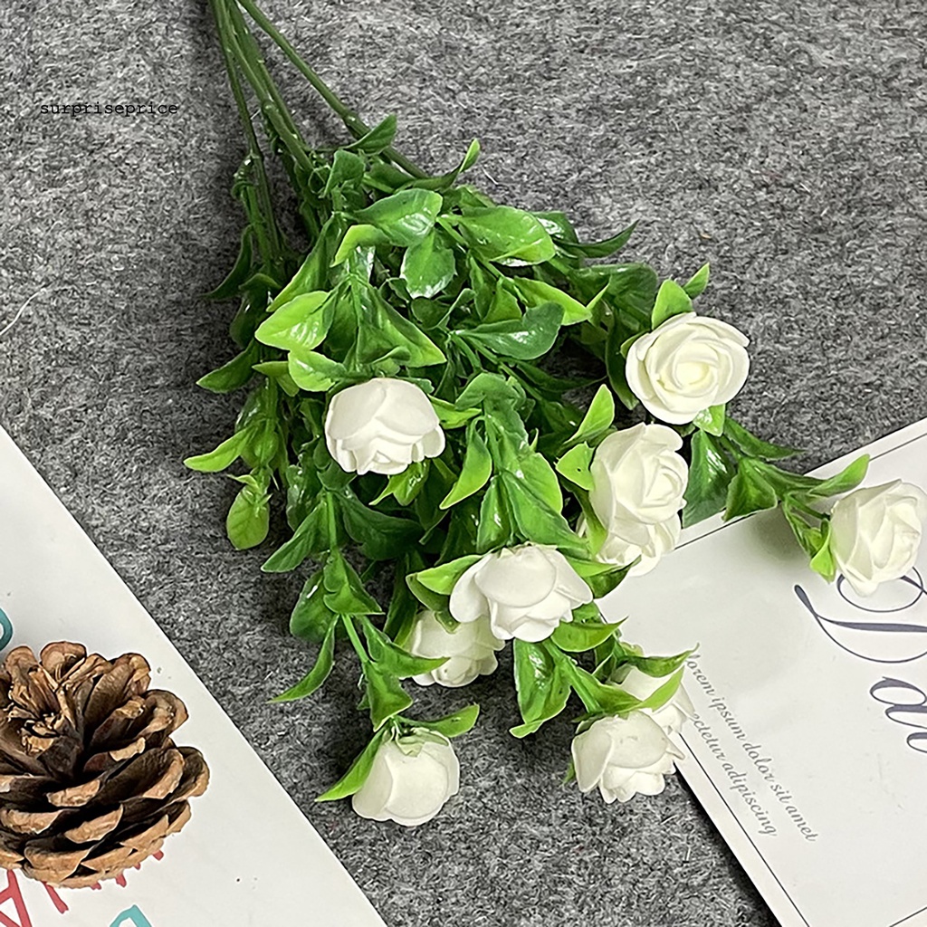 1 Bó Hoa Hồng Nhân Tạo Màu Sáng Sống Động Trang Trí Nội Thất