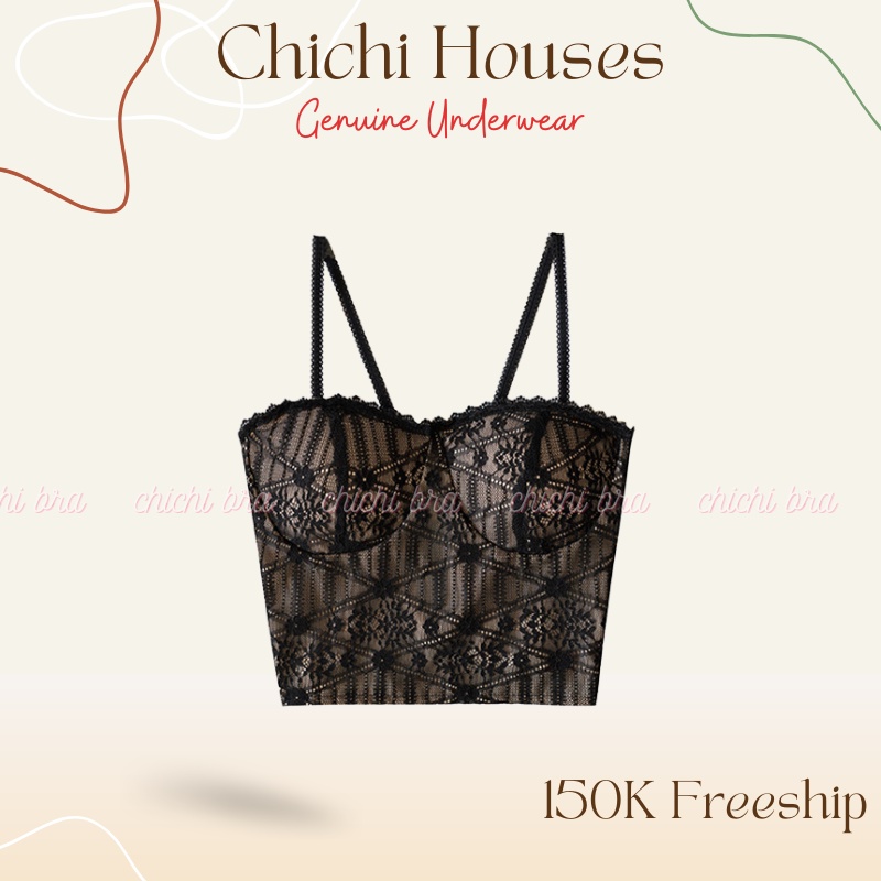 Áo bra ren cao cấp 2 dây - áo bra nữ crotop siêu hót chun lưng sexy hàng loại 1 Chichi Bra 7692