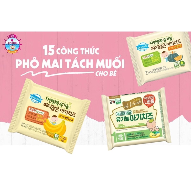 [Kèm đá khô] Phô mai tách muối hữu cơ Hàn Quốc cho bé ăn dặm (hàng air)