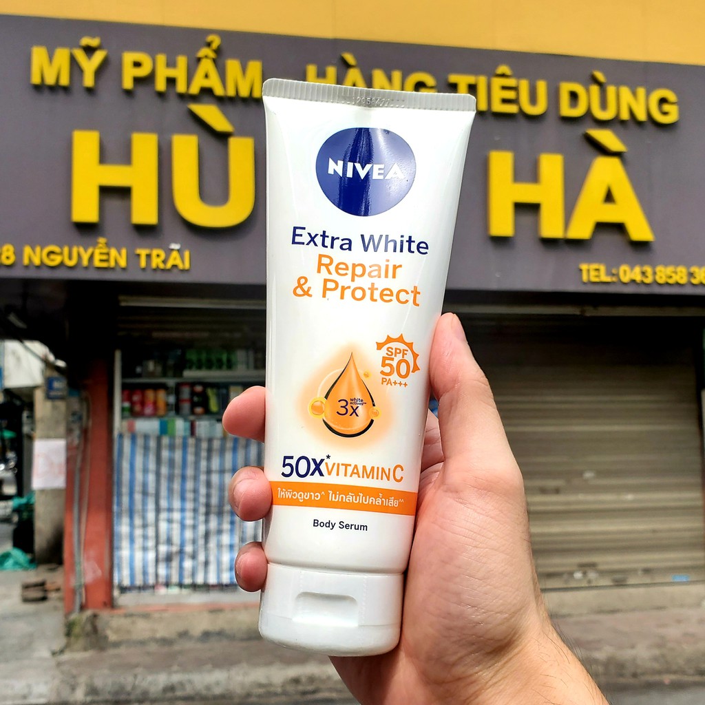 Serum dưỡng thể, tinh chất dưỡng da toàn thân, dưỡng trắng, phục hồi da, chống nắng ban ngày Spf 50 180ml