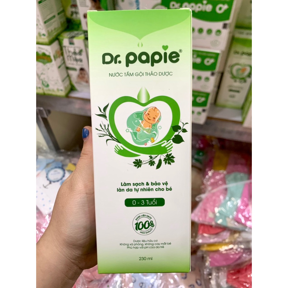 [ Chính Hãng ] Nước Tắm Thảo Dược Dr Papie 230ml