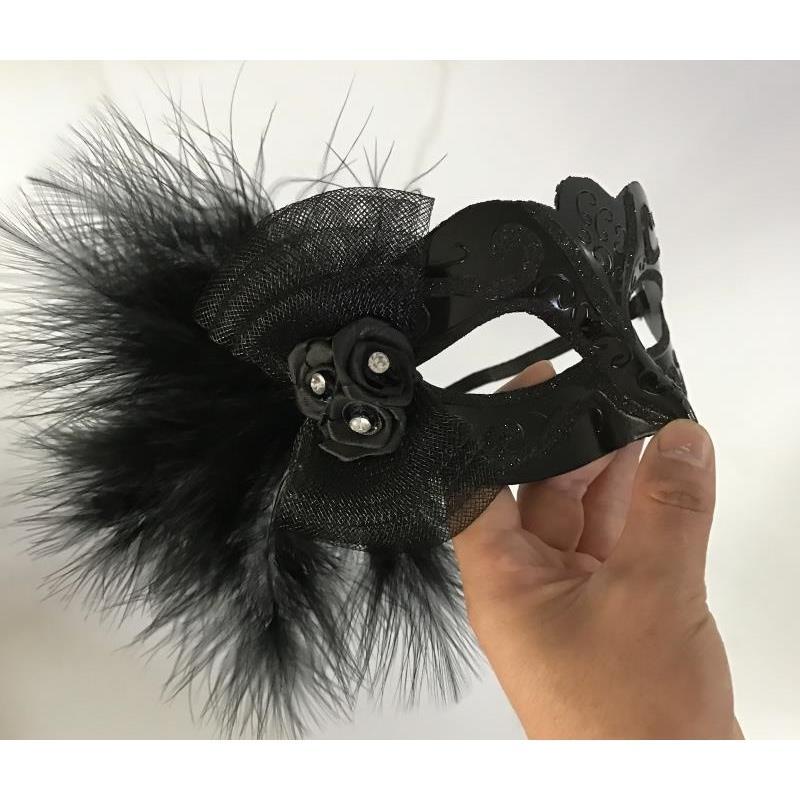 Mặt Nạ Hóa Trang Dạ Hội Hóa Trang Công Chúa Venice Bằng Ren Hoa Lông Vũ Màu Trắng Vàng Hồng Cho Nam Và Nữ