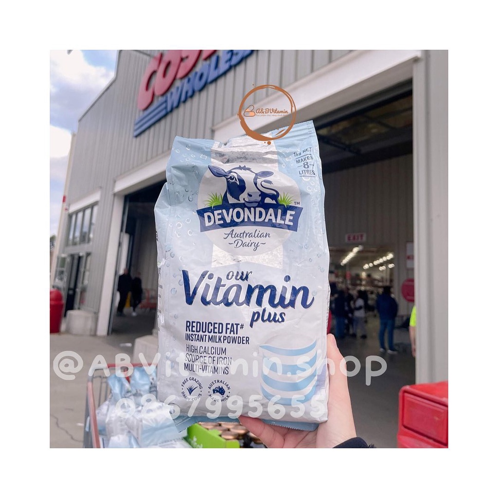 Sữa bột thơm ngon hãng DEVONDALE- ÚC 2 loại tăng chiều cao gói 1kg