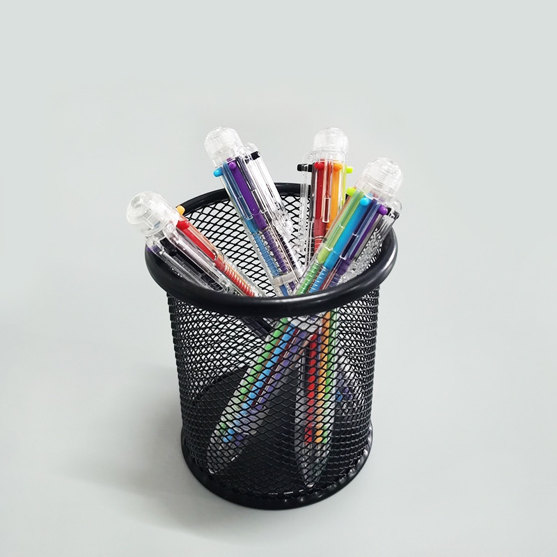 Bút Bi Bấm 6 Ngòi 6 Màu, Bút Bi 6 Trong 1