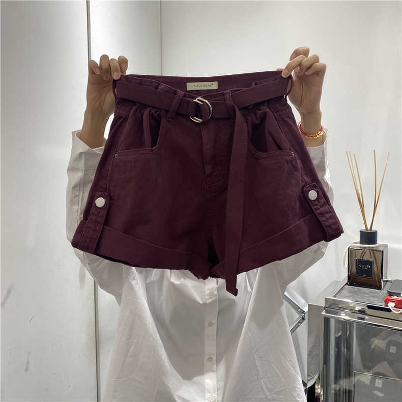JSC Jiashucheng Quần Short Denim Ống Rộng Lưng Cao Cỡ Lớn Thời Trang Mùa Hè Đơn Giản Cho Nữ