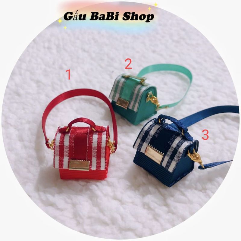 Túi xách vải   cho búp bê size 5inch, ob11, ddf , nendoll, 1/6, 1/8