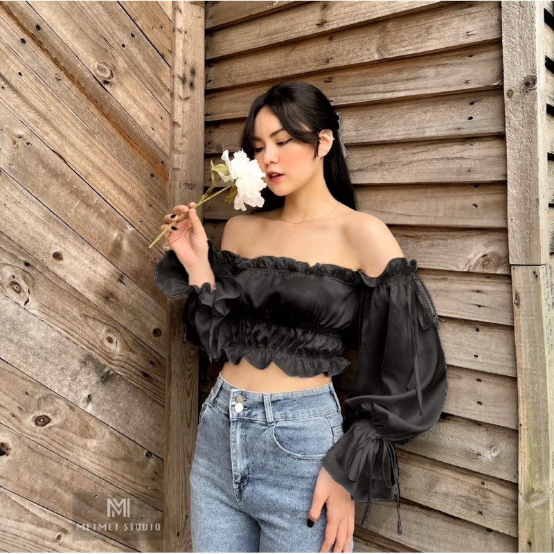 Áo trễ vai lụa chun bèo 𝑴𝑬𝑰𝑴𝑬𝑰 𝒔𝒕𝒖𝒅𝒊𝒐