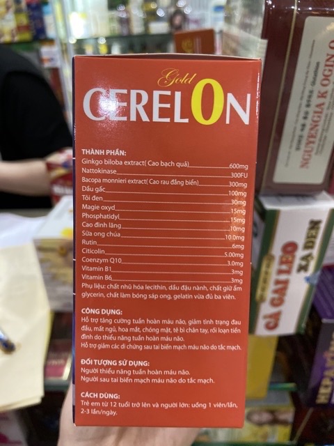 Viên bổ não Cerelon Gold trắng (hộp 100 viên)