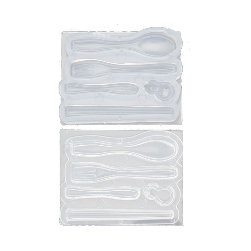 Khuôn Bằng Silicon Trong Suốt Để Làm Đũa Muỗng Nĩa 3D Tiện Dụng