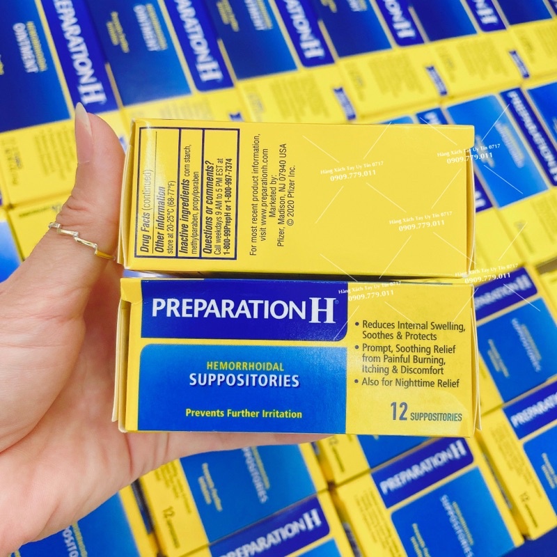 Viên trĩ Preparation H chuẩn Mỹ dạng đặt 12 viên 24 viên