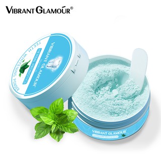 Bột Trắng Răng VIBRANT GLAMOUR Hữu Cơ Tự Nhiên Chiết Xuất Lá Bạc Hà Loại Bỏ Mảng Bám Vệ Sinh Răng Miệng 50g