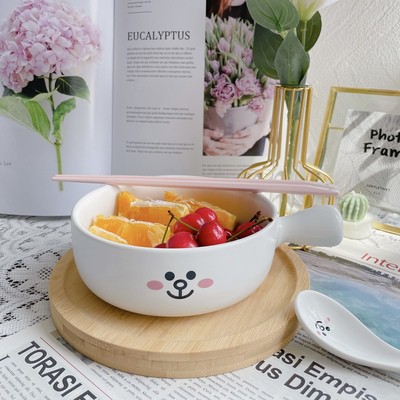 Tô gốm sứ có tay cầm LINE FRIENDS