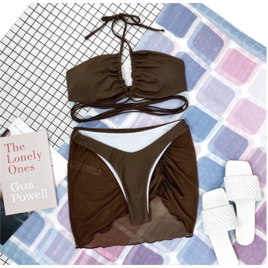 Bộ Đồ Bơi Ba Mảnh Màu Sắc Thời Trang Cho Nữ