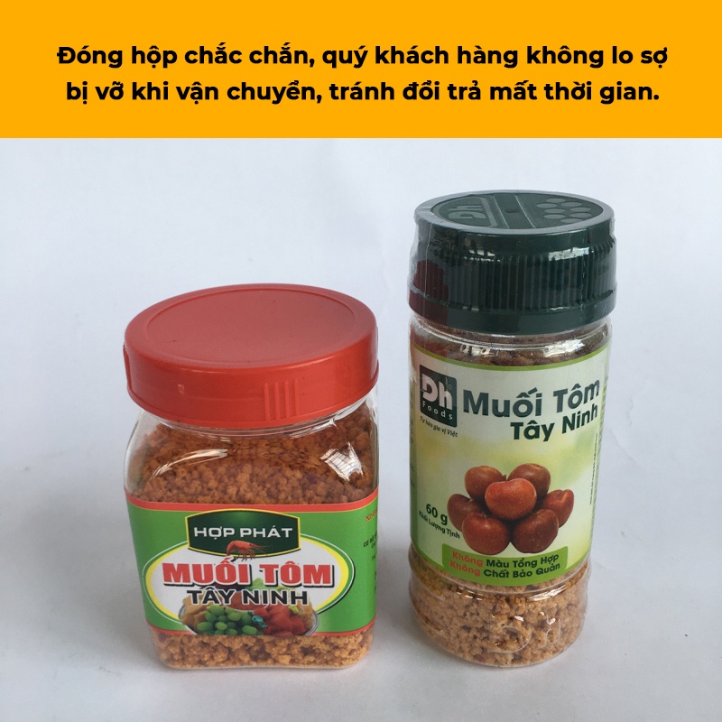 Muối tôm Tây Ninh hạt to DH Foods hủ 60gr siêu cay loại 1 chấm trái cây đặc sản làm quà vệ sinh an toàn thực phẩm