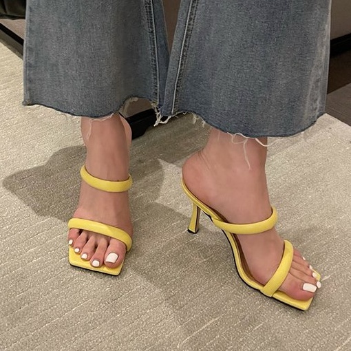 Giày Cao Gót 3.54 Inches Chất Liệu Da Phong Cách Hàn Quốc Cho Nữ