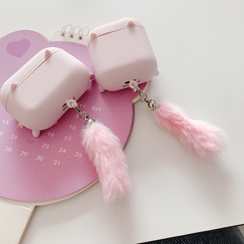 Soft Case Bahan Silikon Bentuk pink pig Untuk Airpods 1/2 AirPods pro case | BigBuy360 - bigbuy360.vn