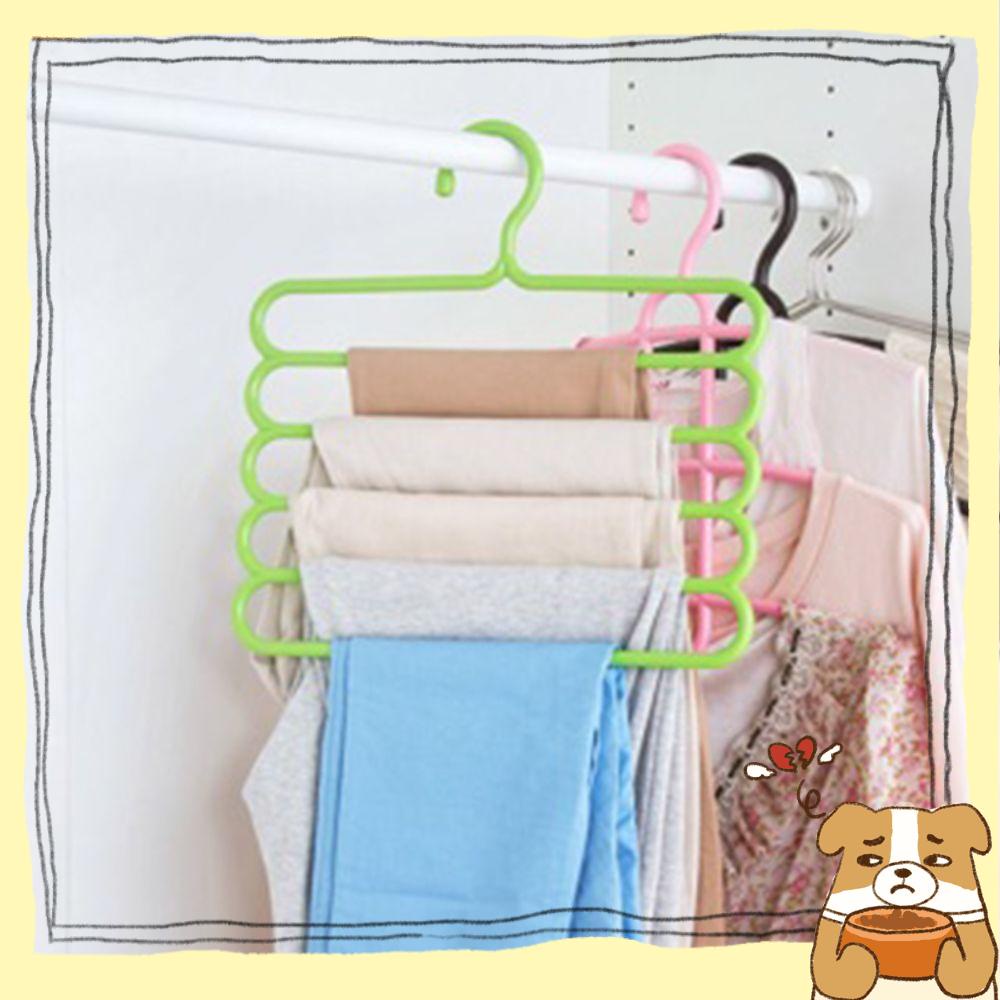Móc treo quần áo 5 tầng nhiều màu sắc tùy chọn sắp xếp gọn gàng