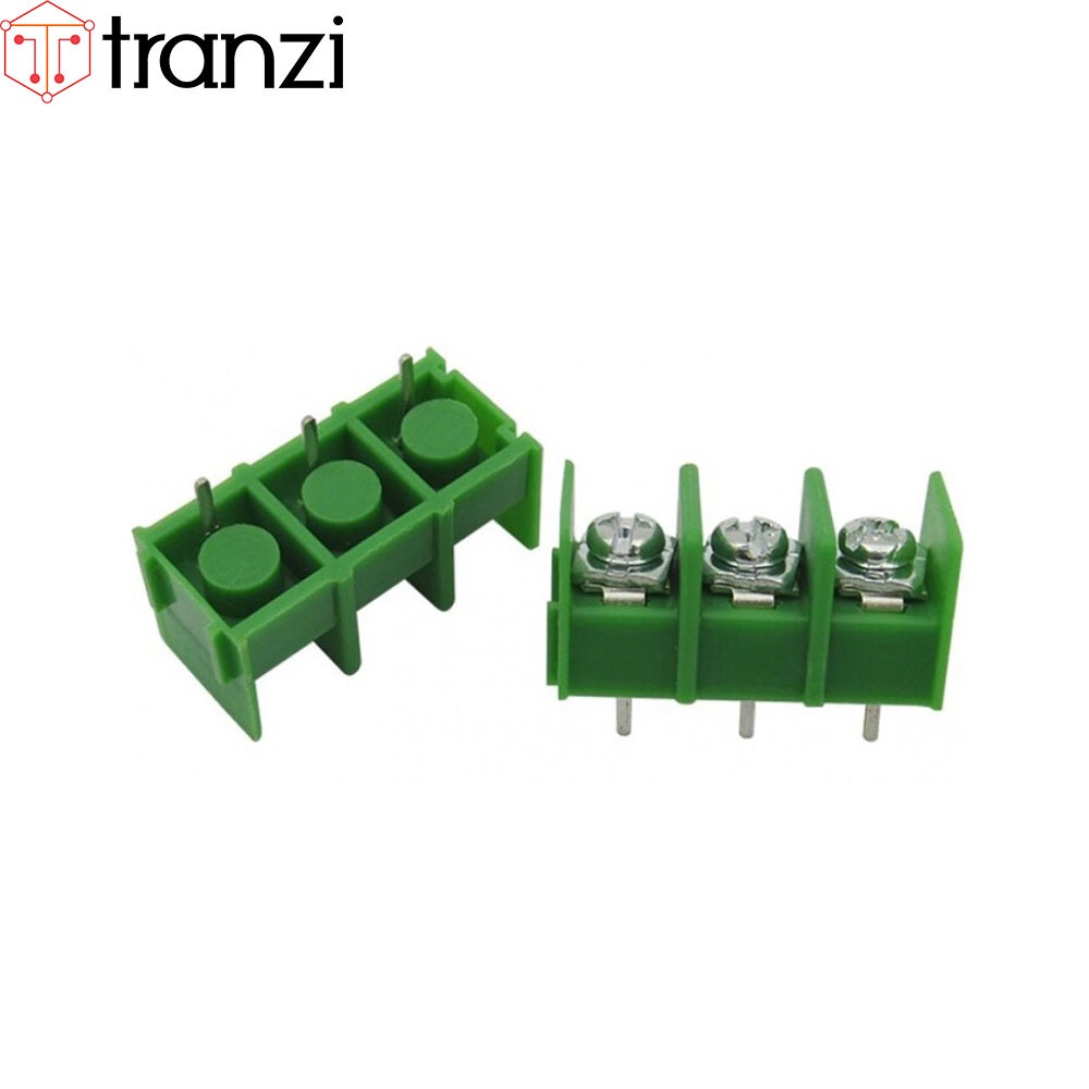 Cầu đấu 7.62mm KF762 7.62 3P chân cắm thẳng xanh - túi 10 cái