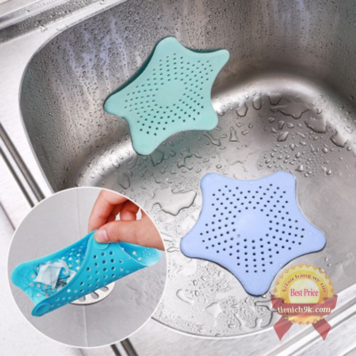 Lọc rác bồn rửa chén bát silicon hình ngôi sao xinh xắn tiện lợi cho gia đình