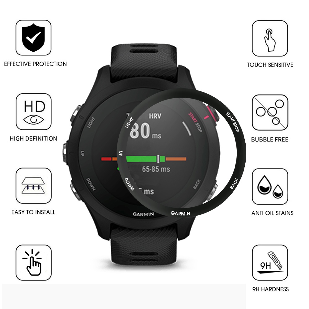Kính Cường Lực 5D Chống Trầy Bảo Vệ Màn Hình HD Cho Garmin Forerunner 255S /