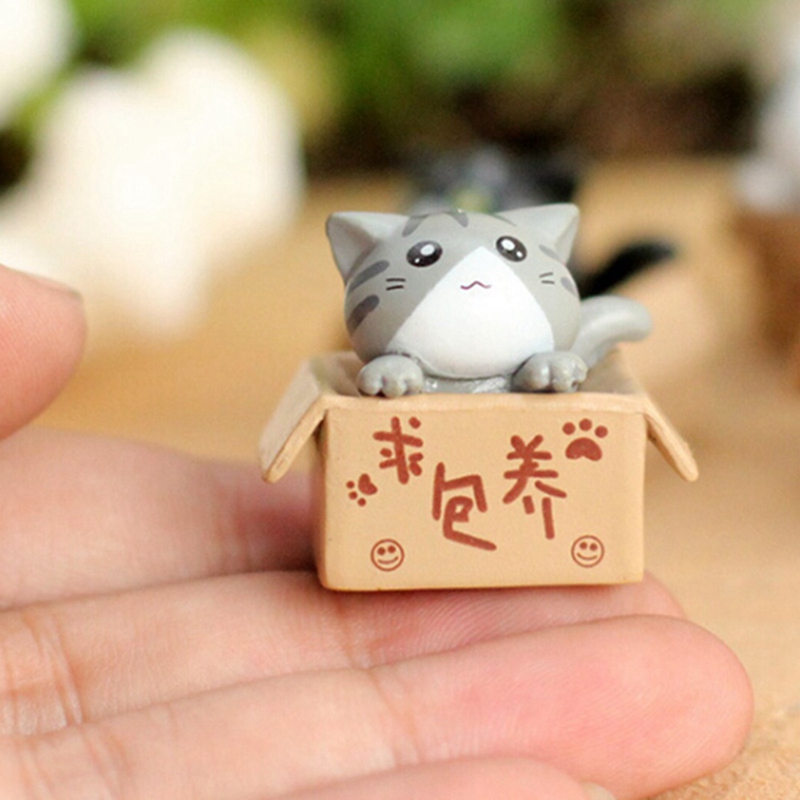 Tượng mèo mini bằng resin dễ thương trang trí nội thất nhà thủ công