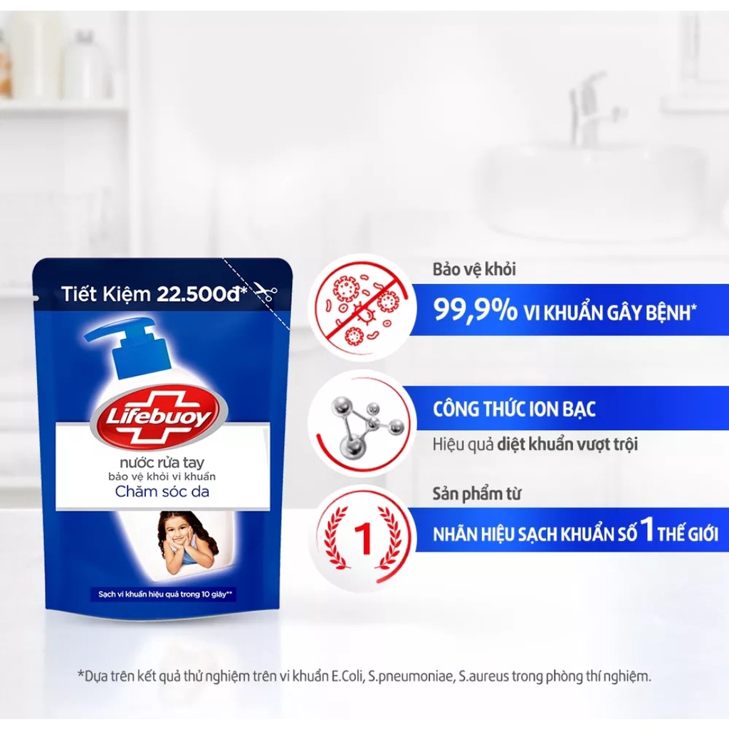 [Mẫu Mới 400G] Túi Nước Rửa Tay Lifebuoy Giúp Sạch Khuẩn Và Bạc Bảo Vệ, Bảo Vệ Khỏi 99.9% Vi Khuẩn Gây Bệnh 400G