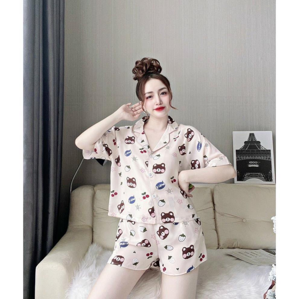 Đồ Bộ Pijama CELORA Đồ Pijama Lụa Mặc Nhà Nữ Ngắn Tay Đẹp Thời Trang Dễ Thương Cao Cấp Quần Short Đùi Dưới 60kg | BigBuy360 - bigbuy360.vn